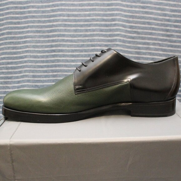 Pierre Hardy Black Calf and Olive Cordovan Leather Oxfords main image 10